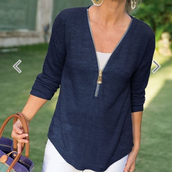 Soft Surroundings Sweaters - Soft surroundings nautical navy Valentina large